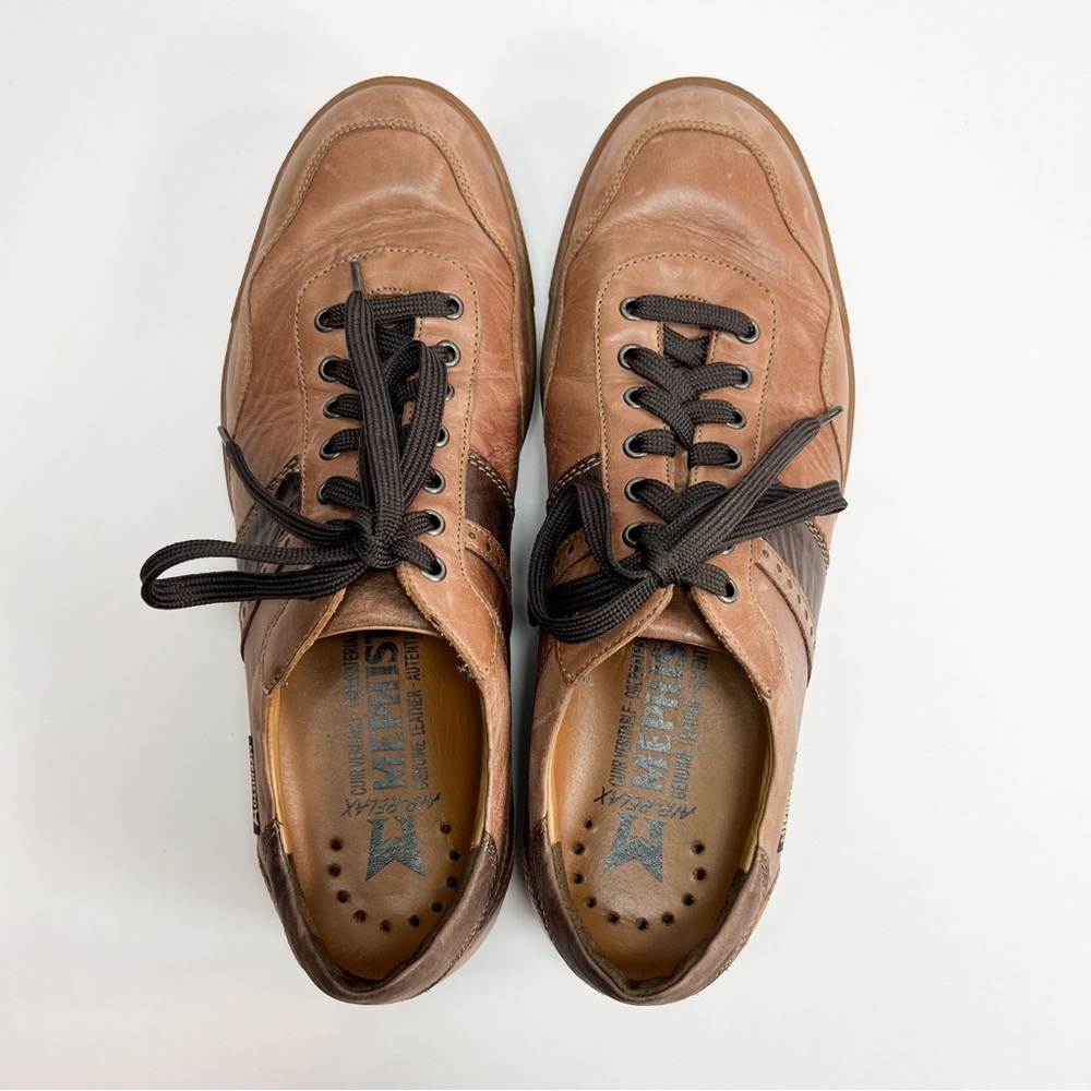 Mephisto Mens Air Relax Sneakers Urban Chestnut Brown Tan Leather Lace Up size 9 - Picture 3 of 15
